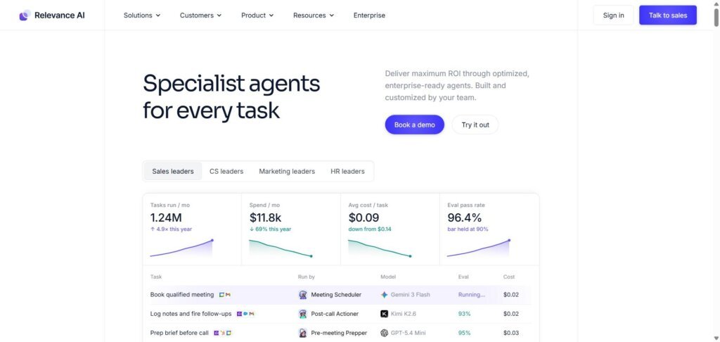 Relevance AI Webpage