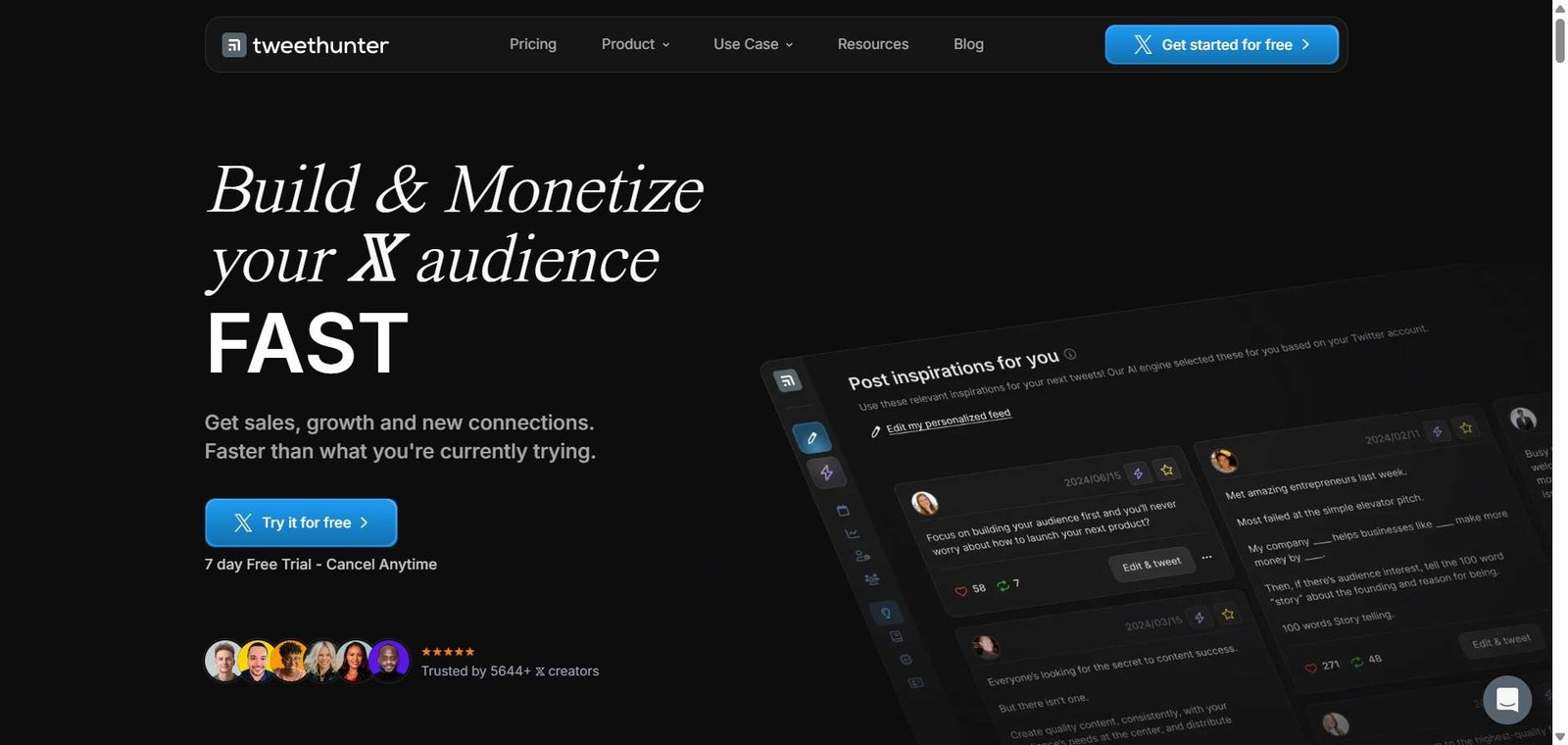 Tweet Hunter Webpage