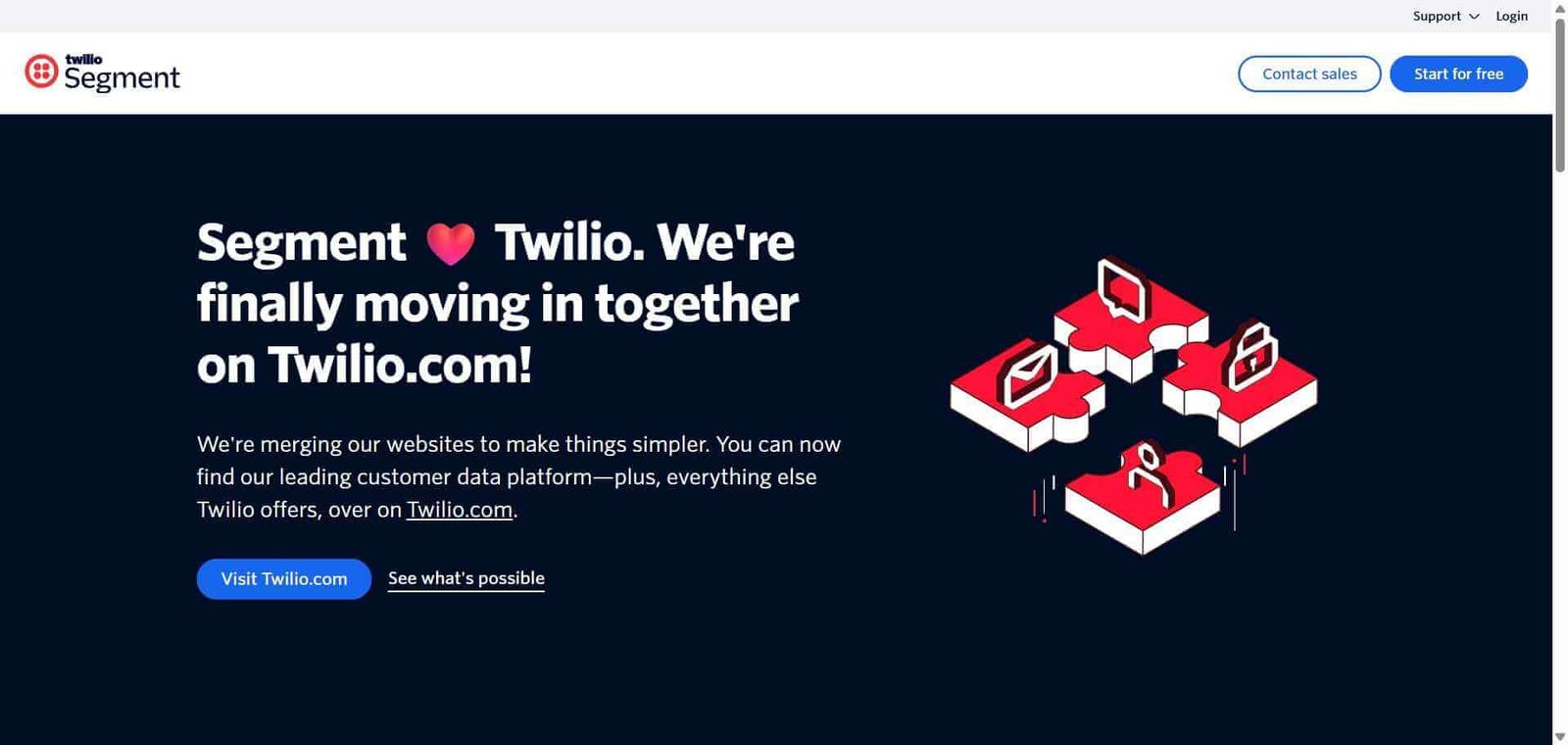 Segment by Twilio Webpage