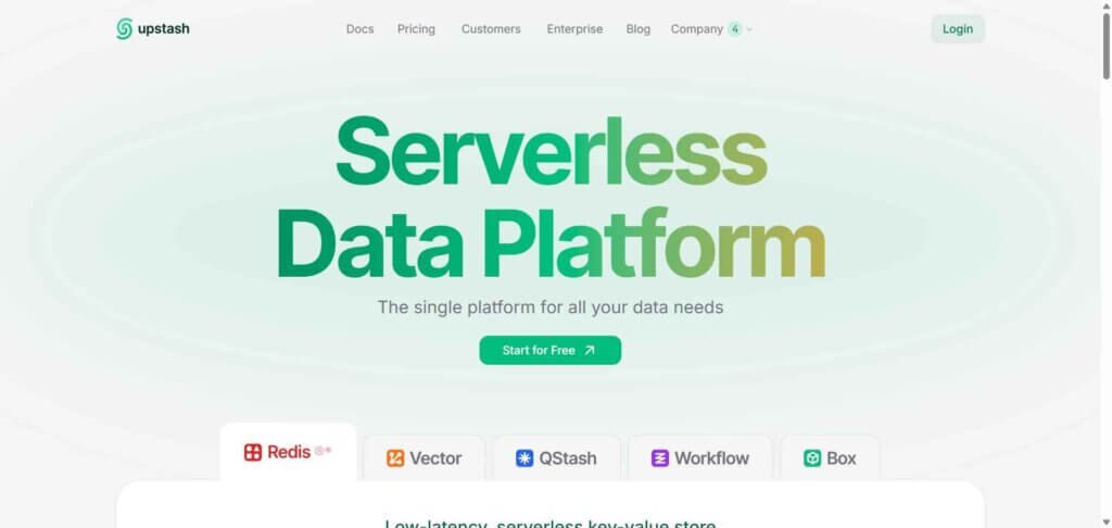 Upstash Webpage