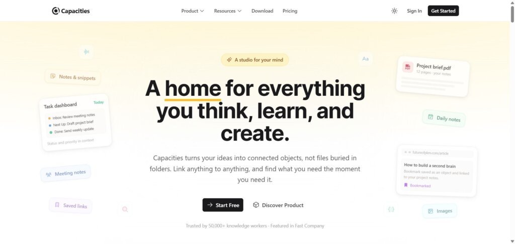 Capacities Webpage