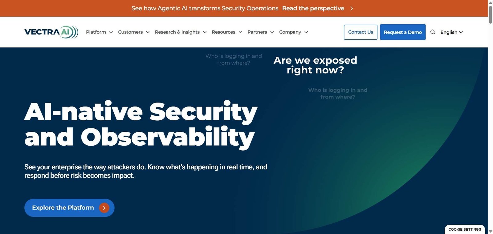 Vectra AI Webpage