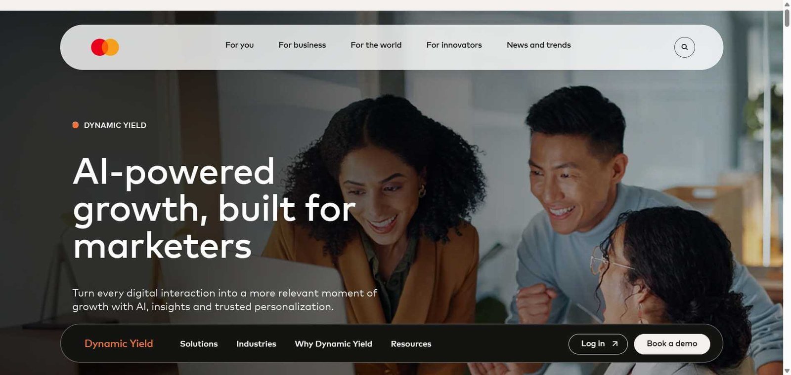 Dynamic Yield Webpage