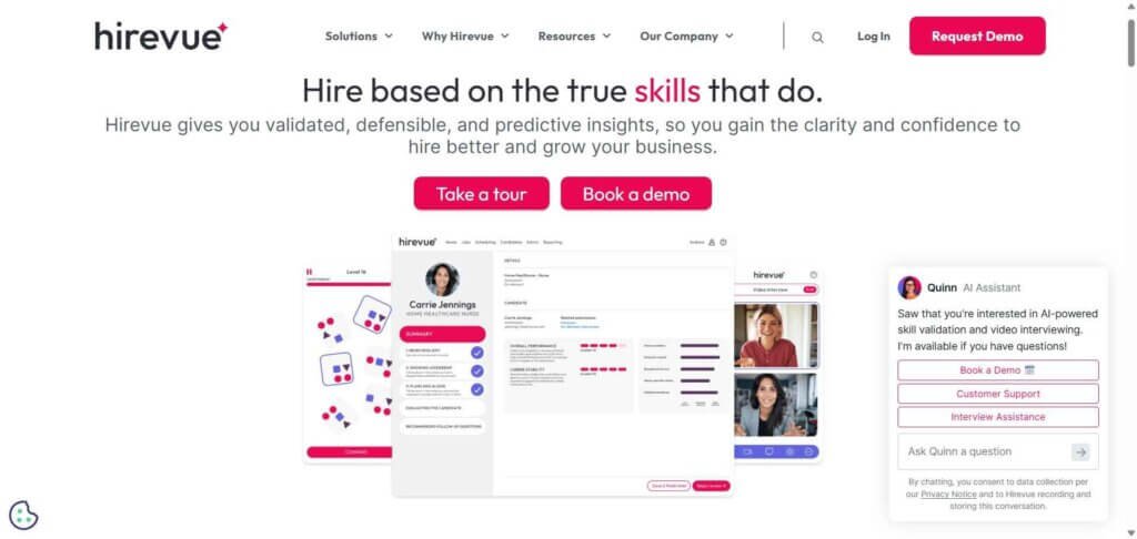 HireVue Webpage