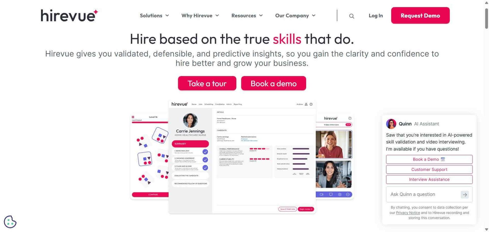 HireVue Webpage
