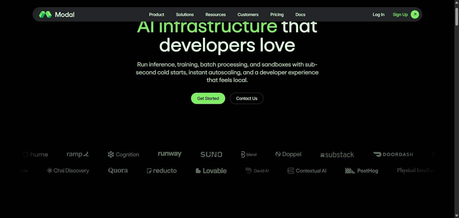 Modal webpage