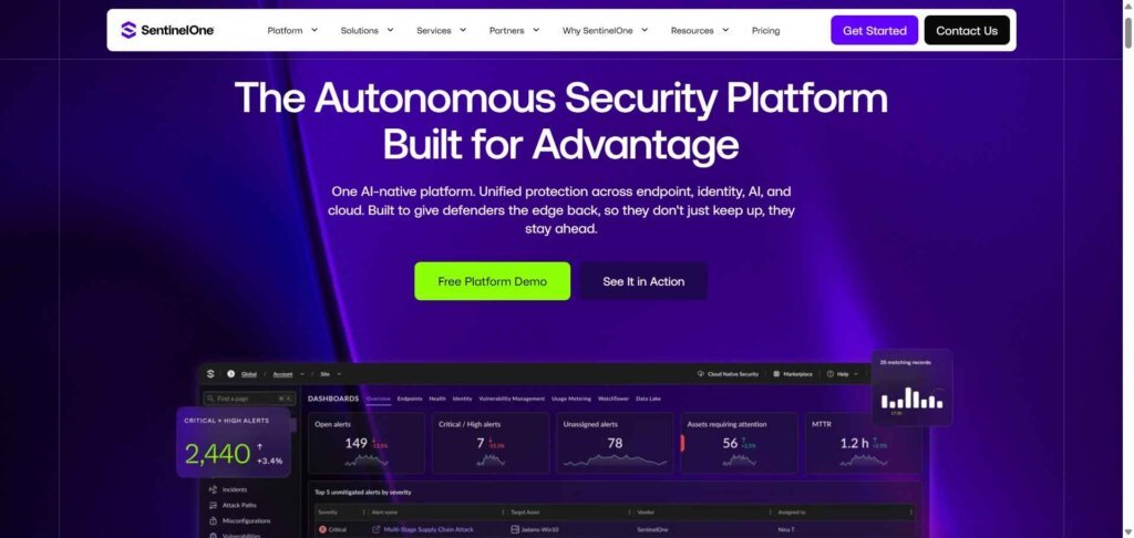 SentinelOne Webpage
