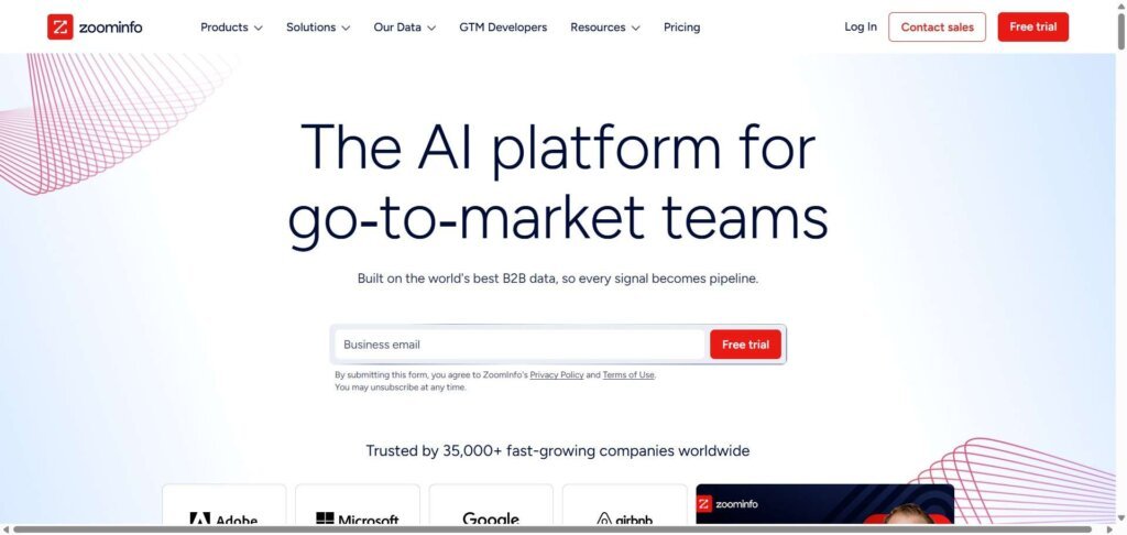 ZoomInfo Webpage