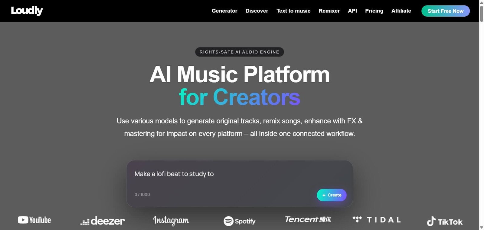 Loudly Webpage