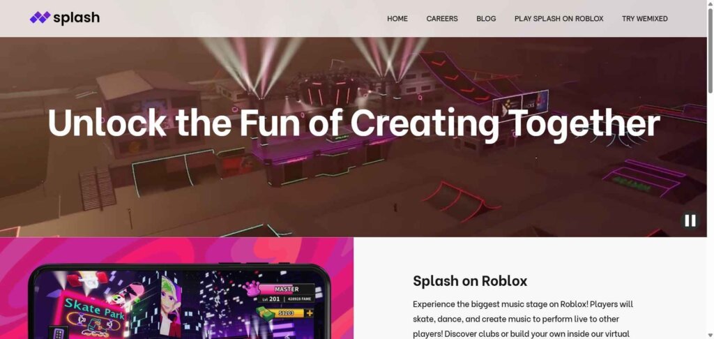 Splash Webpage