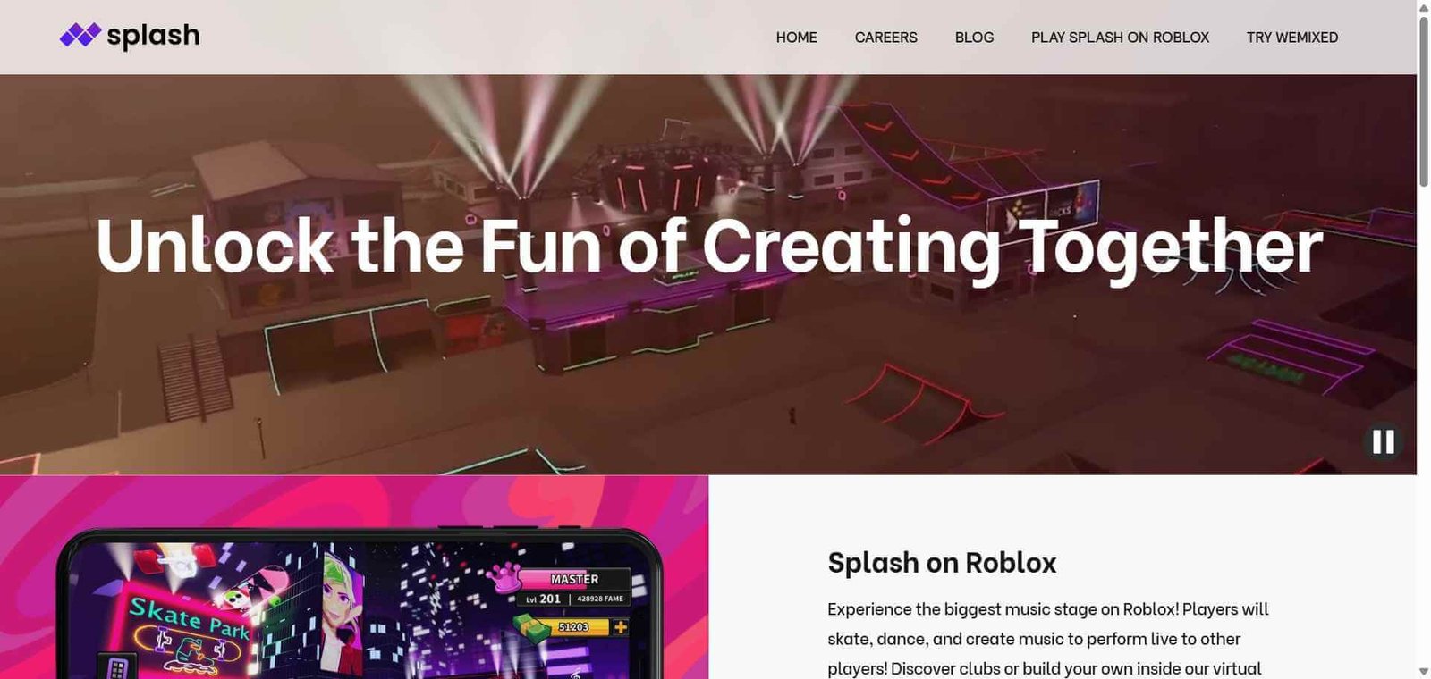 Splash Webpage